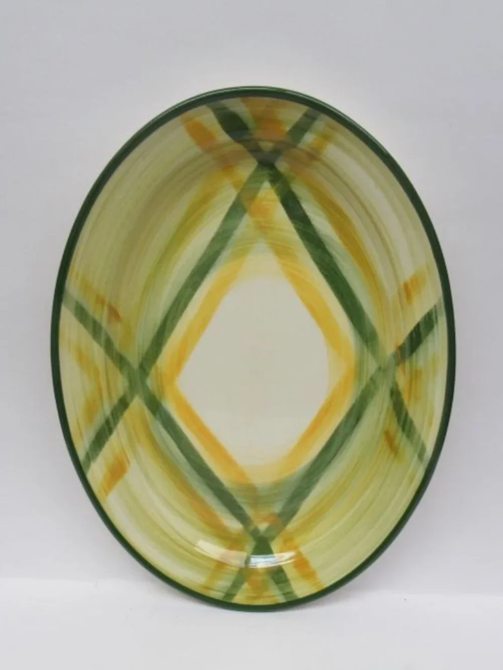 Metlox Vernonware GINGHAM 12 1/2 Inch Oval Serving or Meat Platter, Made In USA